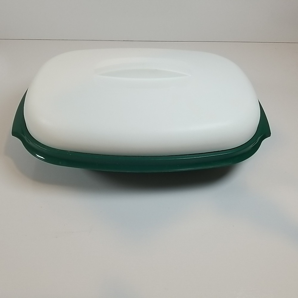 Vintage Tupperware 6-Cup 1.4 L Oval Forest Green Vegetable/Rice Steamer Strainer